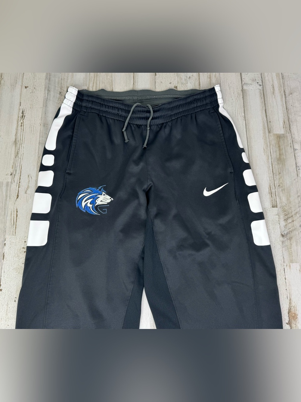 Nike Men's Black Sweatpants Size Large Elastic Waist Activewear - Picture 2 of 10